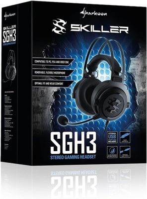 Słuchawki wokółuszne Gamingowe Sharkoon Skiller SGH3 USZKODZONE!