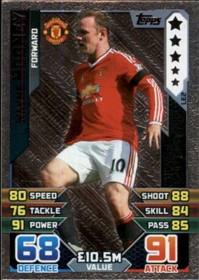 PREMIER LEAGUE 2015 2016 TOPPS SILVER LIMITED Rooney MANCHESTER UNITED