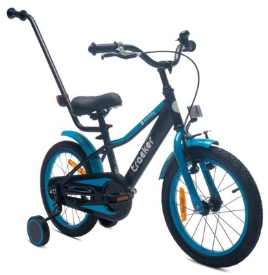 Rowerek 16 cali bike z pchaczem neon niebiesk
