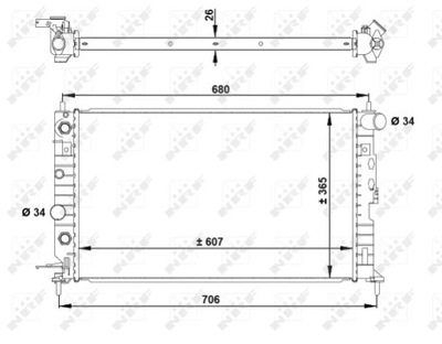 NRF 50219A CHLODNICA, SISTEMA DE REFRIGERACIÓN DEL MOTOR  