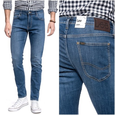 Męskie spodnie jeansowe rurki Lee MALONE W30 L32