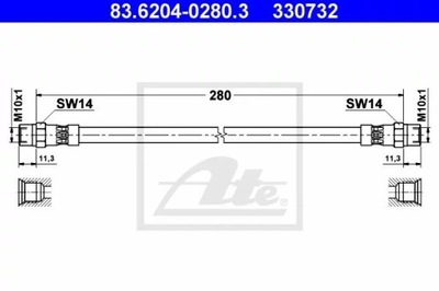 CABLE DE FRENADO FLEXIBLES MERCEDES W126 ATE  