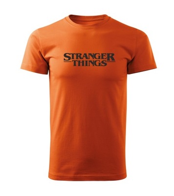 Koszulka T-shirt dziecięca K141 STRANGER THINGS pomarańczowa rozm 134