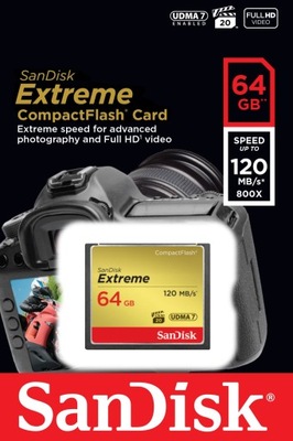 Karta SanDisk Compact Flash Extreme 64GB 120 MB/s