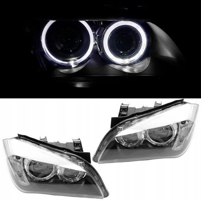 Bmw x1 e84 кільця led фари лампи передні led black depo кільця фото №1
