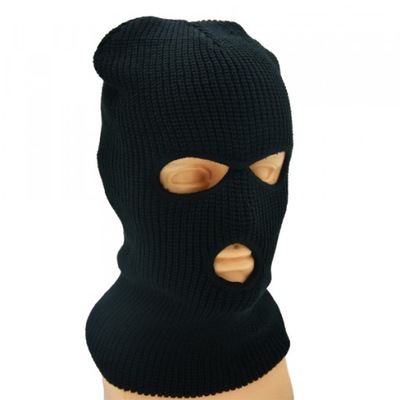 Kominiarka Balaclava Mil-Tec Czarna 3-otwory Uni