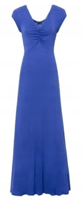 Sukienka letnia niebieska długa maxi wiskoza 38 120cm