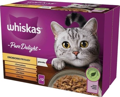 Whiskas Sasz Potr Pure Delight Drób 12x85g