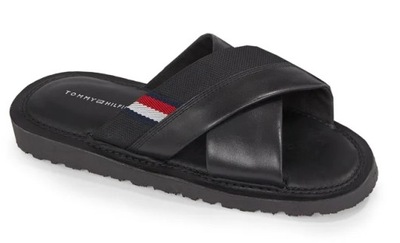 TOMMY HILFIGER WYGODNE KLAPKI SKÓRA 43 DC382