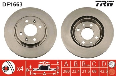 2X DISCO DE FRENADO SAAB PARTE DELANTERA 900/9000 DF1663  