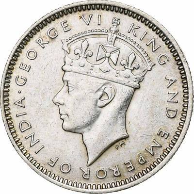 MALEZJA, George VI, 10 Cents, 1941, Srebro, AU(55-