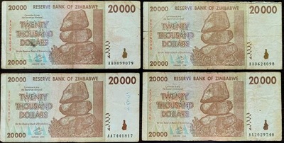 #001. Banknot Zimbabwe 20000$ 2008r. Obiegowy