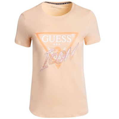 GUESS KOSZULKA DAMSKA T-SHIRT BEŻOWA r. S