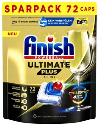 Finish Ultimate Plus ALL IN 1 kapsułki tabletki do zmywarki 72 szt