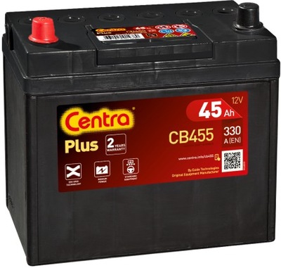 АКУМУЛЯТОР CENTRA PLUS 12V 45AH 330A CB455 ЛІВИЙ PLUS JAPAN