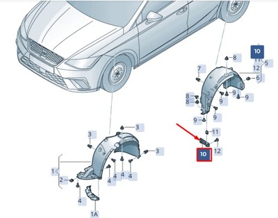 Seat ibiza v kj1 rear left chafe guard 6f0810973c фото №1
