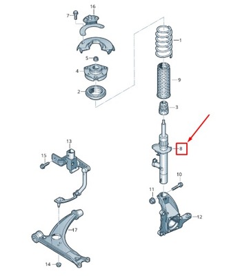 Audi q3 8u передняя часть gas shock абсорбер 5n0413031ag фото №1