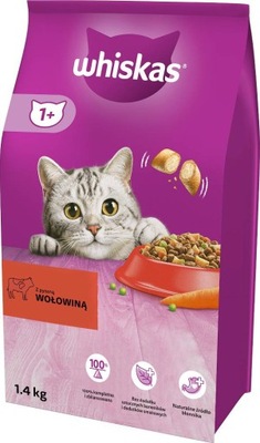 WHISKAS Adult 1,4kg sucha karma dla kotów wołowina