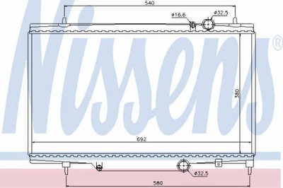 RADIATOR WATER NISSENS 61297  