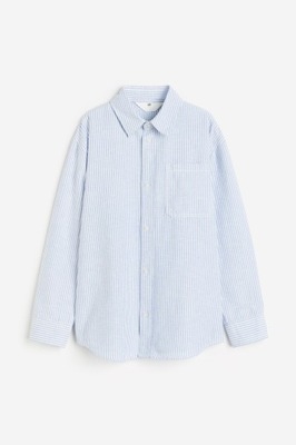 H&M Bawełniana SUPER koszula 164 biało-niebieska