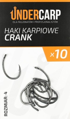 Teflonowe haki karpiowe CRANK rozm 4 UNDERCARP