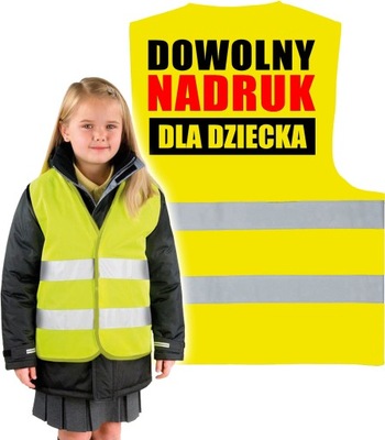 CHALECO REFLECTORES DZIECIECA PARA HIJOS CON WLASNYM NADRUKIEM TAMAÑO M  