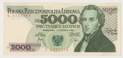 5000 złotych 1982 seria E stan 1-/1