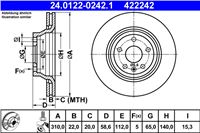 ATE DISCO DE FRENADO PARTE TRASERA 310X22 V AUDI TT 8J 06-/TT 8J 07-  