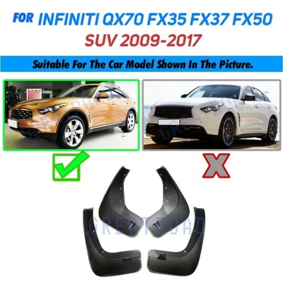 MUDFLAPS FOR INFINITI FX35 FX37 FX50 QX70 2009 - 2017 MUD FLAPS SPLA~56214  