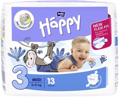 Bella Happy Pieluszki Midi 5-9kg (3) 13szt