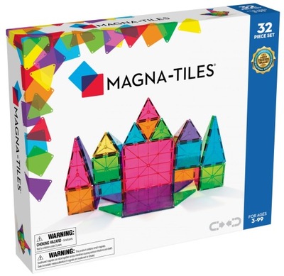 MAGNA-TILES - CLEAR COLOURS 32 PCS - (90208)