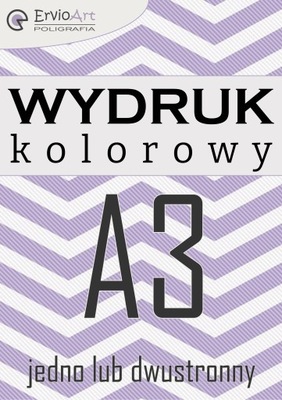 WYDRUK DRUK DRUKOWANIE KSERO kolor kolorowe 1 strona format A3