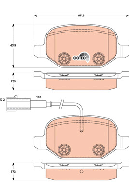 КОЛОДКИ ТОРМОЗНЫЕ - КОМПЛЕКТ COTEC GDB1881