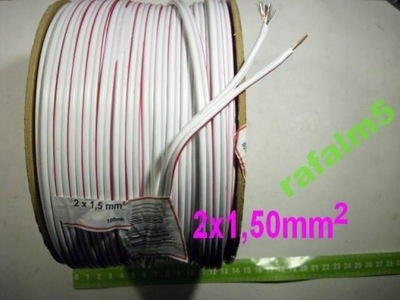 KABEL PRZEWÓD GŁOŚNIKOWY AUDIO 2x1,50mm BIAŁY