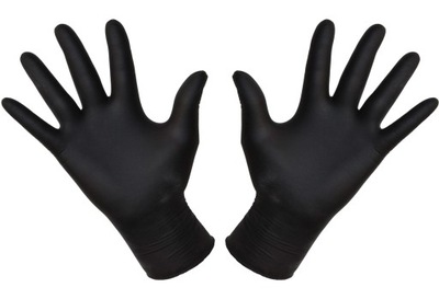 Rękawiczki nitrylowe L Czarne Black 1szt para