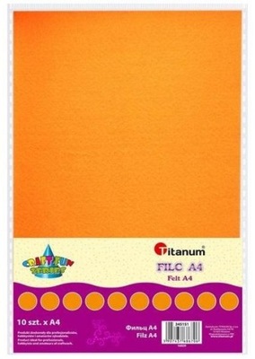 Filc A4 pomarańczowy (1szt) Titanum