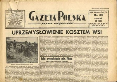 dziennik Gazeta Polska R.8 nr 211 30 lipca 1936