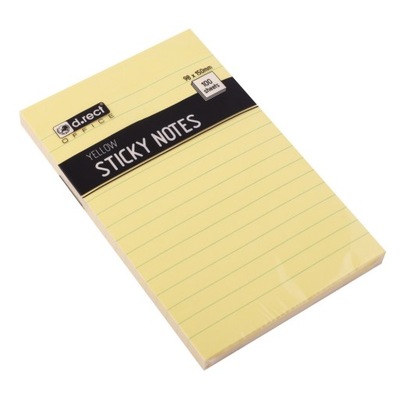 Notes samoprzylepny w linie żółty 98x150mm