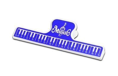 Klips do papieru - klawiatura fortepianu - niebieski
