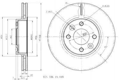 Maxgear 19-0954 диск гальмівна фото №1