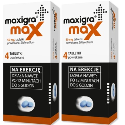 MAXIGRA MAX Sildenafil Erekcja Potencja 8 Tabletek