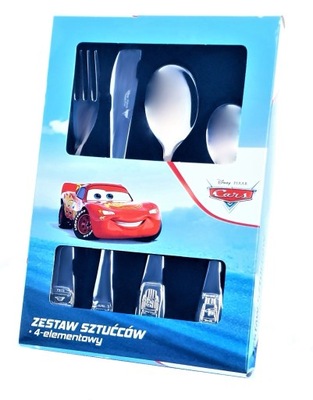 KOMPLET SZTUĆCÓW DLA DZIECI CARS AUTA DISNEY 4el