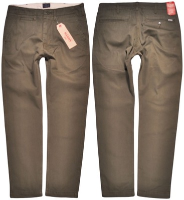 LEVI'S spodnie TAPERED regular GREEN trousers TRUE CHINO _ W30 L32