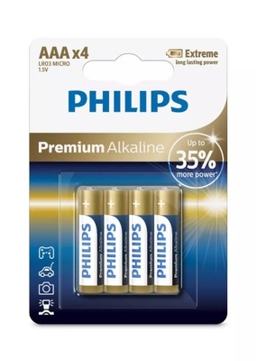 Baterie alkaliczne AAA x4 Philips Premium Alkaline