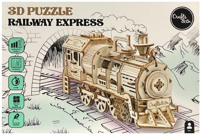 Drewniane Puzzle 3D Lokomotywa