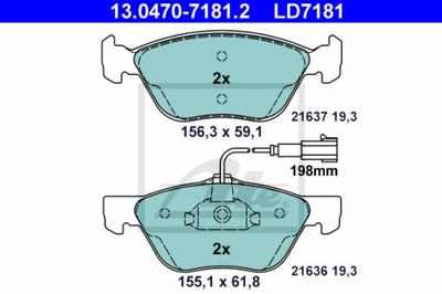 КОЛОДКИ ТОРМОЗНЫЕ ATE CERAMIC 13.0470-7181.2