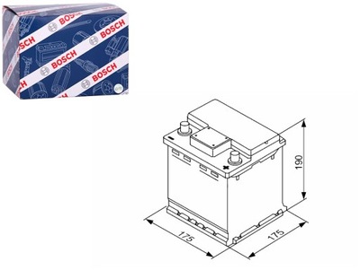 АКУМУЛЯТОР BOSCH 12V 44AH 420A S4 P + STANDARDOWY 175X175X190 B13