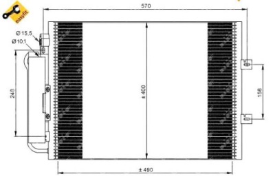 Nrf конденсатор кондиціонера renault twingo 1,2 07- фото №1