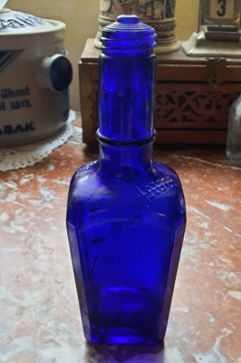 butelki kobaltowe Javol i Haarpflage