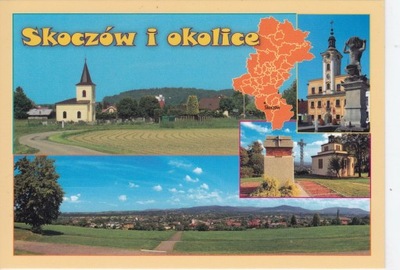 SKOCZÓW - RYNEK - RATUSZ - KOŚCIÓŁ - PANORAMA - MAPKA
